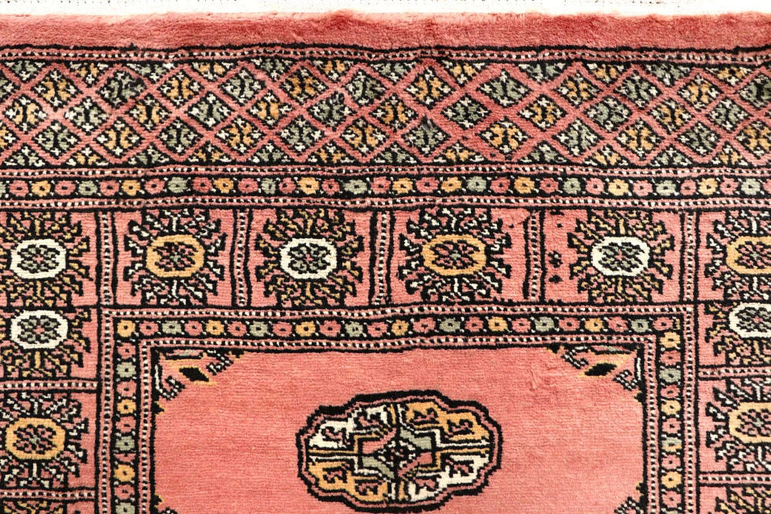 Salmon Bokhara Rug 2' 7" x 13' 7" Hand-Knotted | No. QA50210