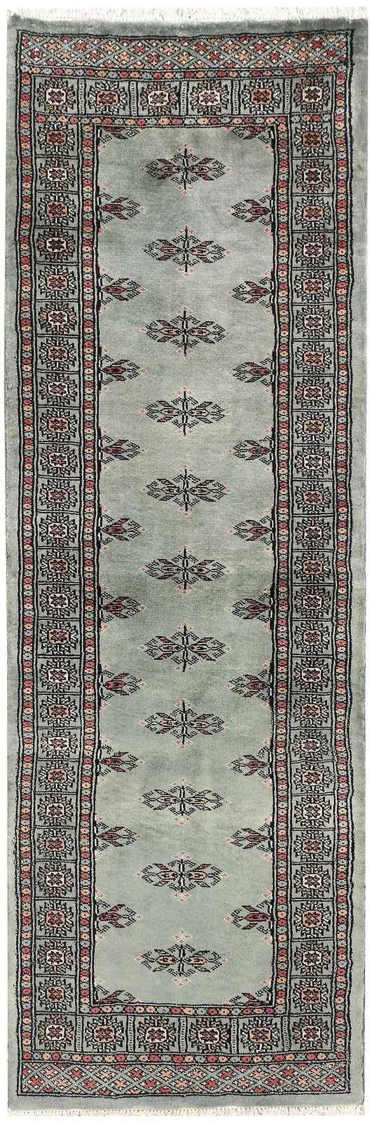 Dark Slate Grey Pakistani Butterfly Rug 2' 1" x 6' 2" Hand-Knotted | No. QA50224