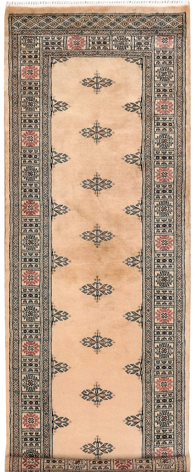 Wheat Pakistani Butterfly Rug 2' 7" x 7' 2" Hand-Knotted | No. QA50343
