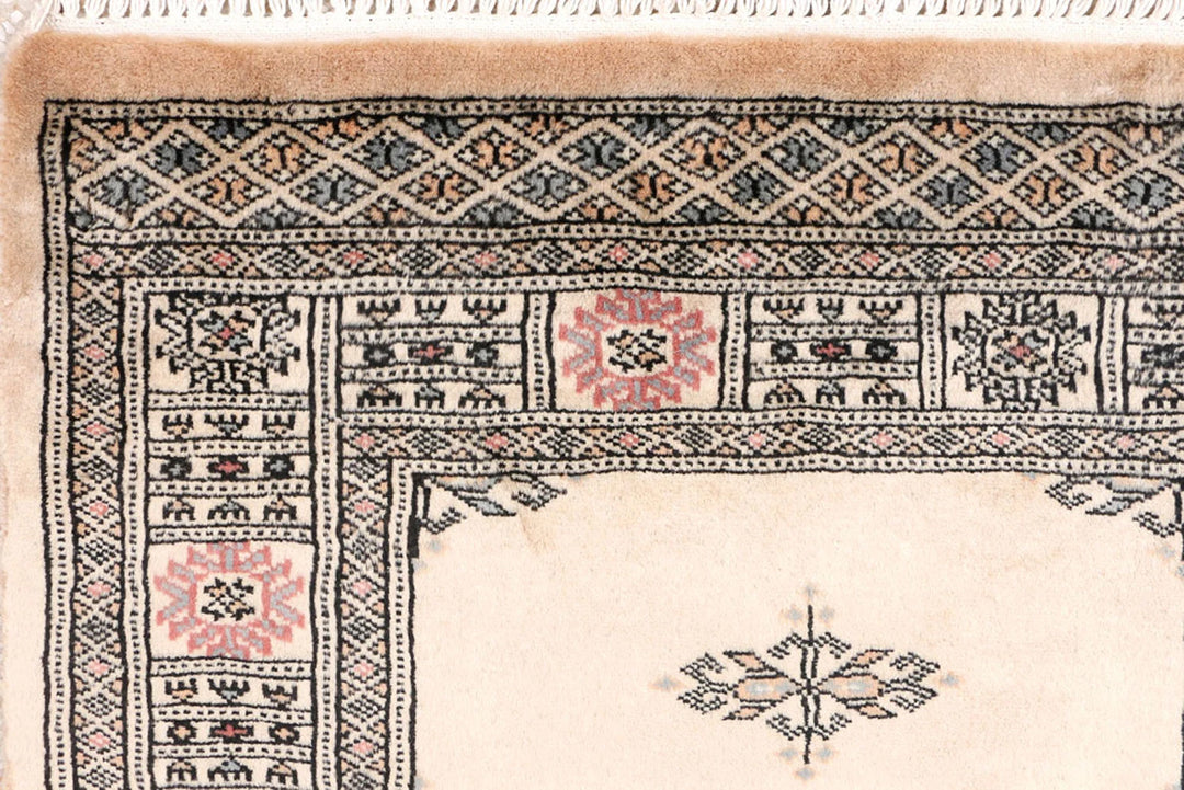 Wheat Pakistani Butterfly Rug 2' 7" x 7' 2" Hand-Knotted | No. QA50343
