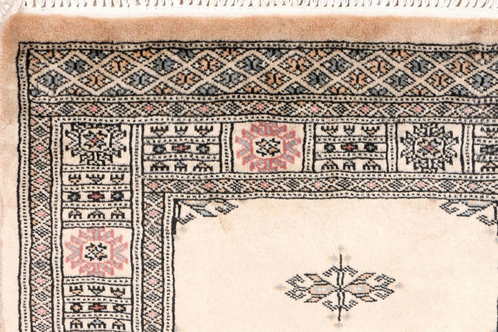 Wheat Pakistani Butterfly Rug 2' 7" x 7' 2" Hand-Knotted | No. QA50343