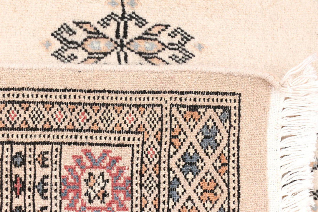 Wheat Pakistani Butterfly Rug 2' 7" x 7' 2" Hand-Knotted | No. QA50343