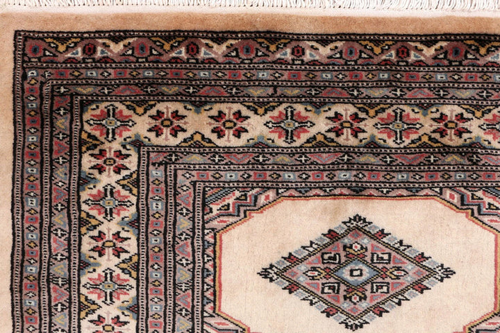 Brown Pakistani Jaldar Rug 3' 1" x 5' Hand-Knotted | No. QA50506