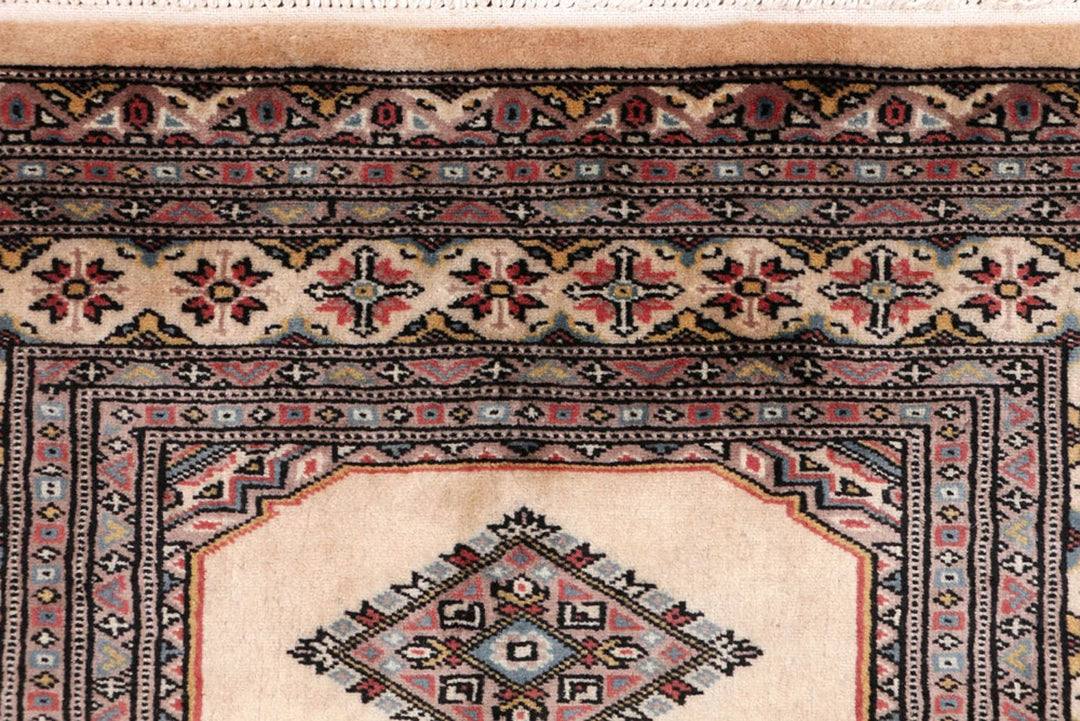 Brown Pakistani Jaldar Rug 3' 1" x 5' Hand-Knotted | No. QA50506