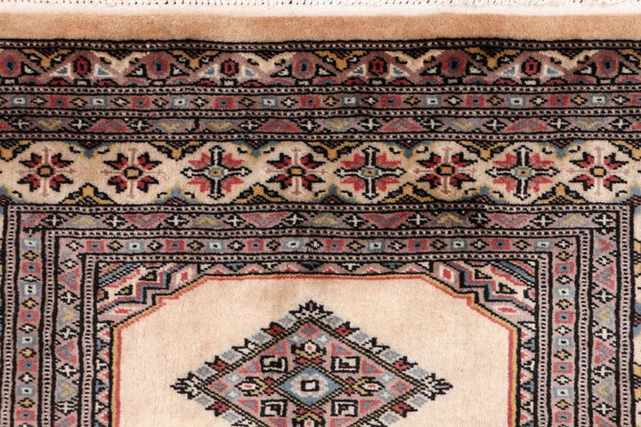 Brown Pakistani Jaldar Rug 3' 1" x 5' Hand-Knotted | No. QA50506