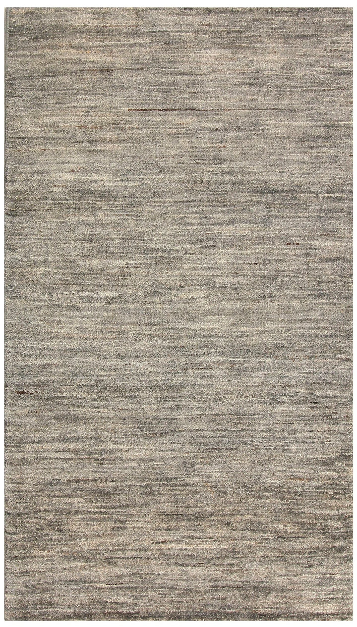 Silver Grey Pakistani Gabbeh Rug 2' 11" x 5' Hand-Knotted | No. QA50534