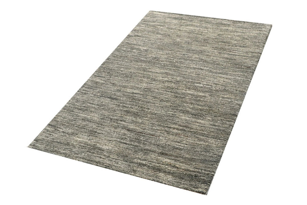 Silver Grey Pakistani Gabbeh Rug 2' 11" x 5' Hand-Knotted | No. QA50534