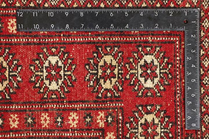 Red Bokhara Rug 4' 11" x 8' 4" Hand-Knotted | No. QA50662