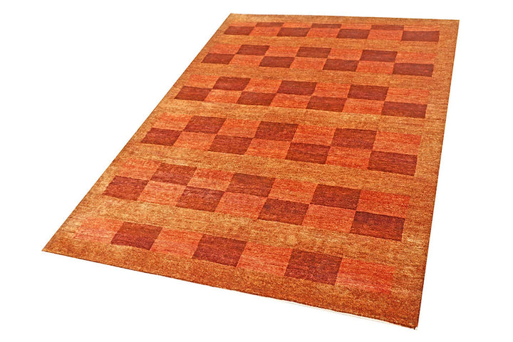 Brown Pakistani Gabbeh Rug 4' 2" x 6' 1" Hand-Knotted | No. QA50896