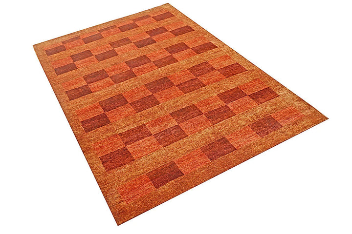 Brown Pakistani Gabbeh Rug 4' 2" x 6' 1" Hand-Knotted | No. QA50896