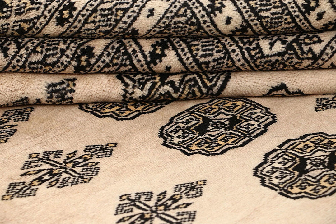 Brown Pakistani Bokhara Rug 9' 1" x 12' 4" Hand-Knotted | No. QA50922