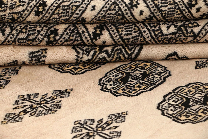 Brown Pakistani Bokhara Rug 9' 1" x 12' 4" Hand-Knotted | No. QA50922
