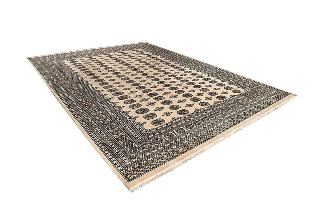 Brown Pakistani Bokhara Rug 9' 1" x 12' 4" Hand-Knotted | No. QA50922