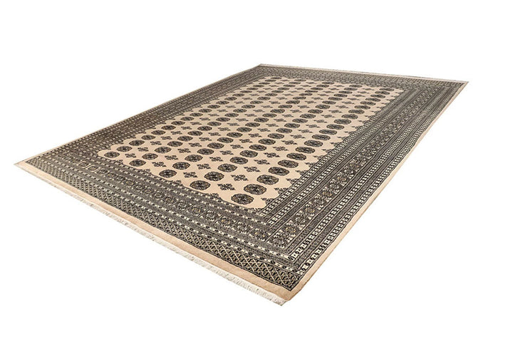 Brown Pakistani Bokhara Rug 9' 1" x 12' 4" Hand-Knotted | No. QA50922