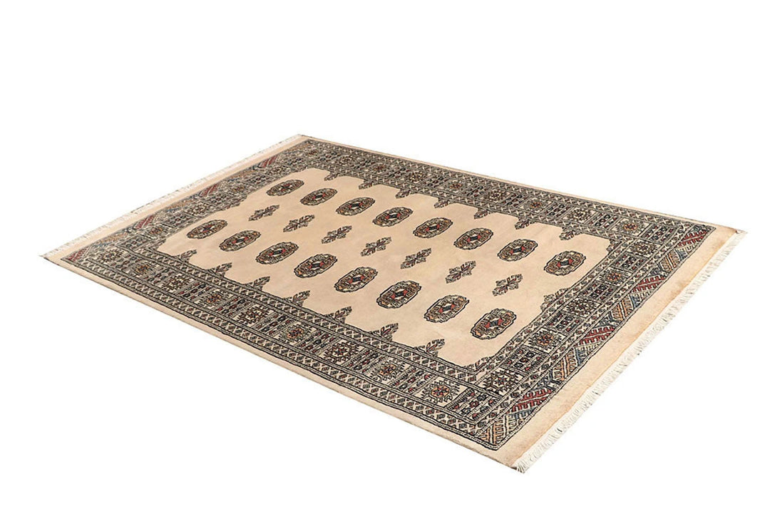 Brown Pakistani Bokhara Rug 4' 2" x 6' 3" Hand-Knotted | No. QA51030