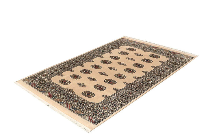 Brown Pakistani Bokhara Rug 4' 2" x 6' 3" Hand-Knotted | No. QA51030