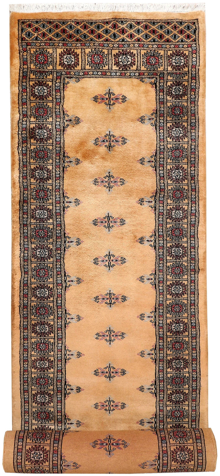 Sandy Brown Pakistani Butterfly Runner 2' 7" x 11' 2" Hand-Knotted | No. QA51139