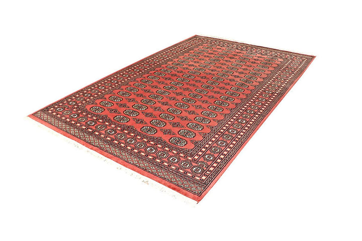 Light Coral Pakistani Bokhara Rug 6' 1" x 9' 5" Hand-Knotted | No. QA51301