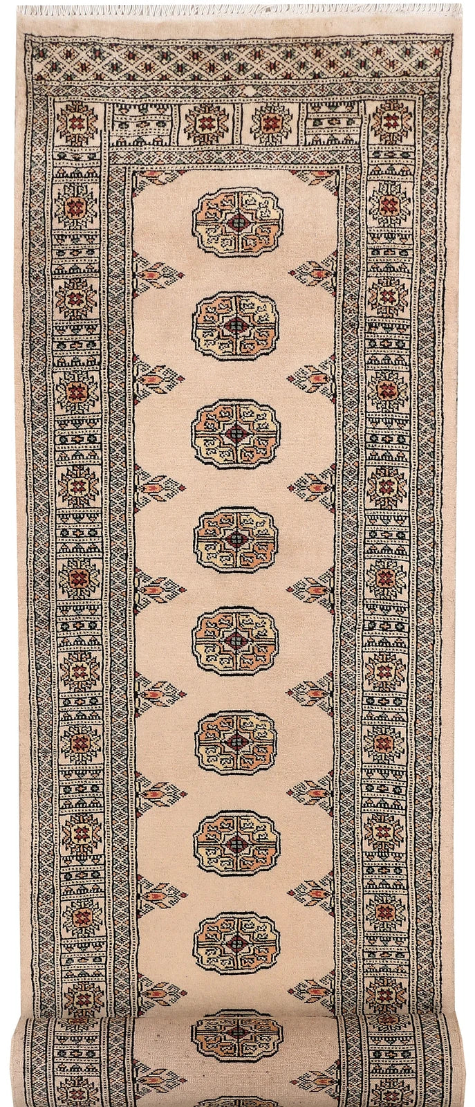 Brown Pakistani Bokhara Runner Rug 2' 6" x 12' 7" Hand-Knotted | No. QA51514