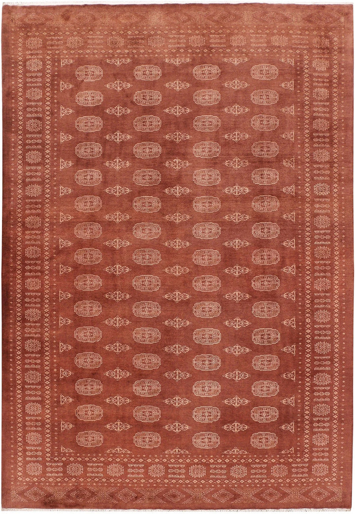 Brown Bokhara Rug 6' 9" x 9' 10" Hand-Knotted | No. QA51532