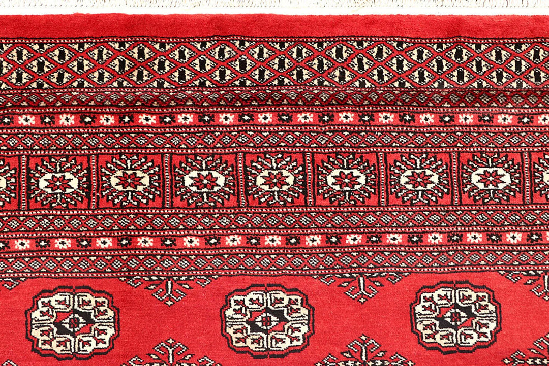 Red Bokhara Rug 9' 1" x 12' 4" Hand-Knotted | No. QA51543