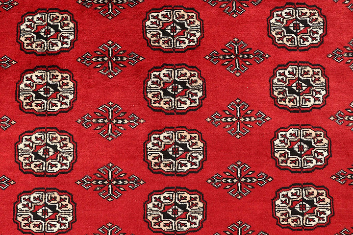 Red Bokhara Rug 9' 1" x 12' 4" Hand-Knotted | No. QA51543