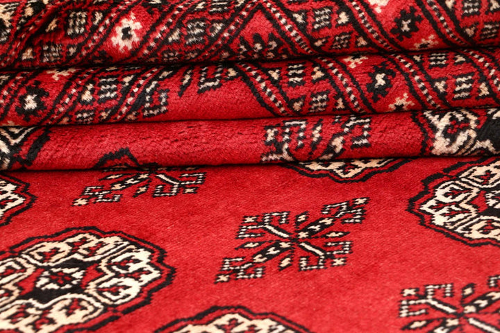 Red Bokhara Rug 9' 1" x 12' 4" Hand-Knotted | No. QA51543