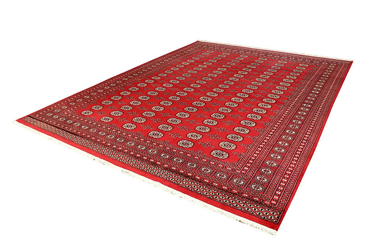 Red Bokhara Rug 9' 1" x 12' 4" Hand-Knotted | No. QA51543