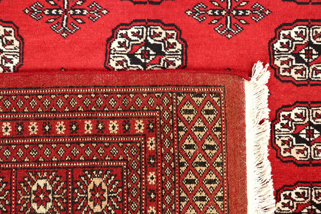 Red Bokhara Rug 9' 1" x 12' 4" Hand-Knotted | No. QA51543