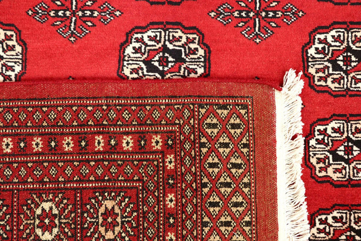 Red Bokhara Rug 9' 1" x 12' 4" Hand-Knotted | No. QA51543
