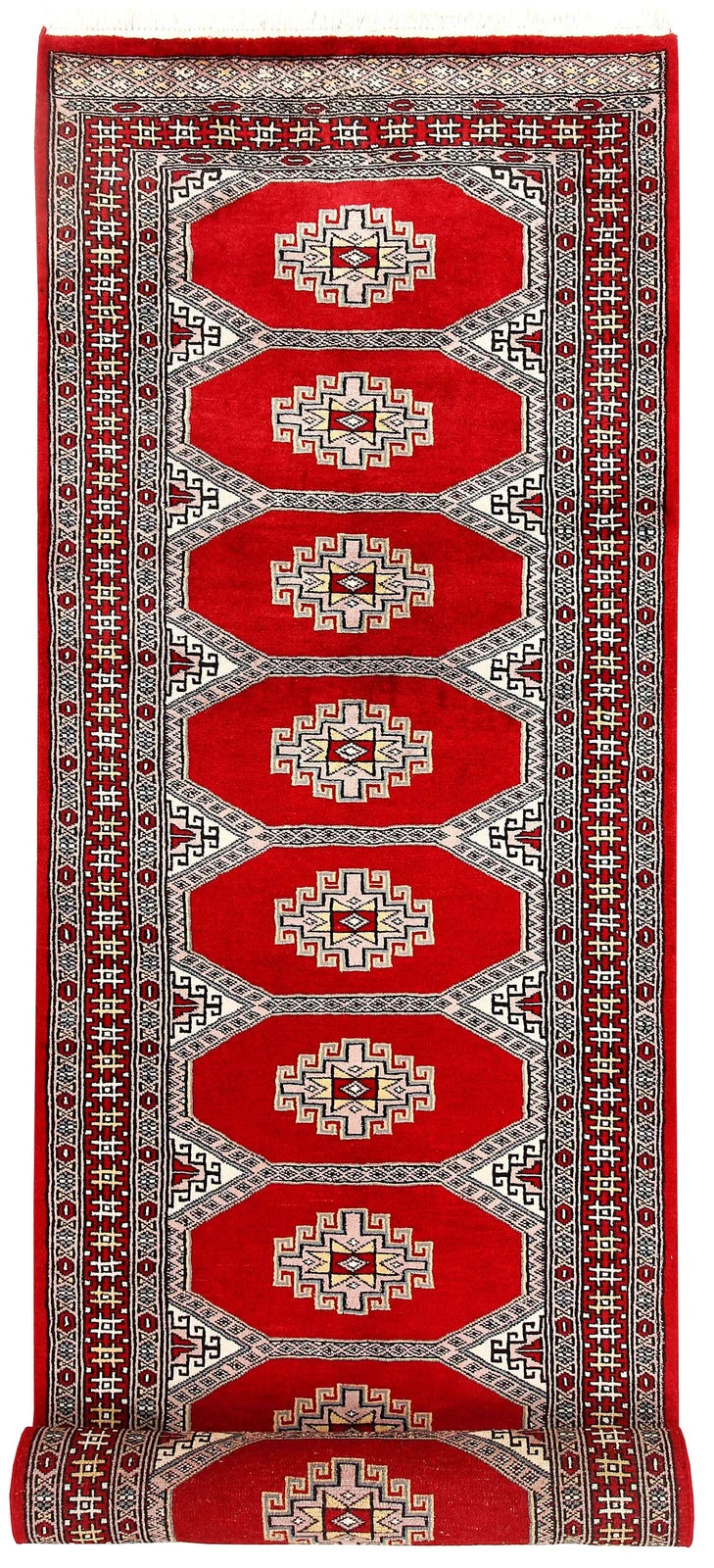 Firebrick Pakistani Jaldar Runner 2' 7" x 10' 2" Hand-Knotted | No. QA51611