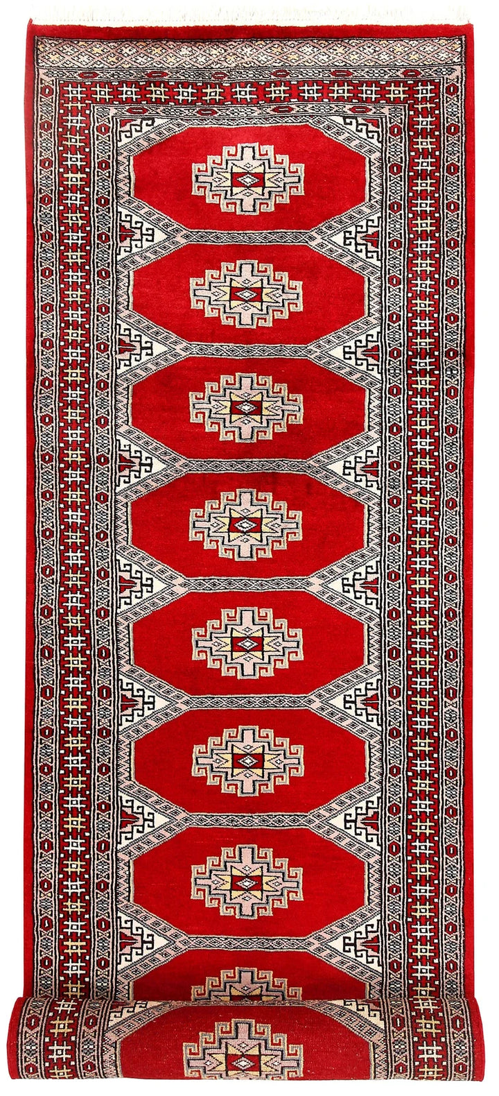 Firebrick Pakistani Jaldar Runner 2' 7" x 10' 2" Hand-Knotted | No. QA51611