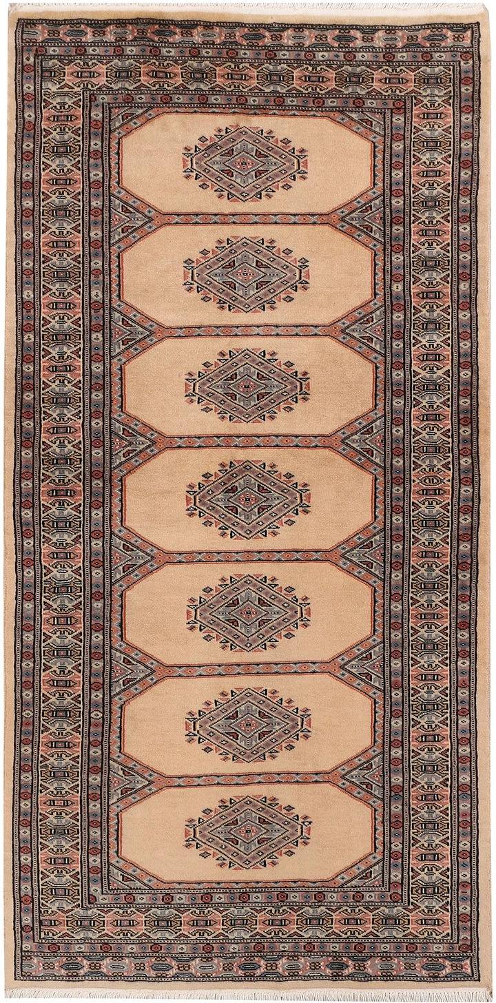 Brown Pakistani Jaldar Rug 3' 1" x 6' 2" Hand-Knotted | No. QA51650