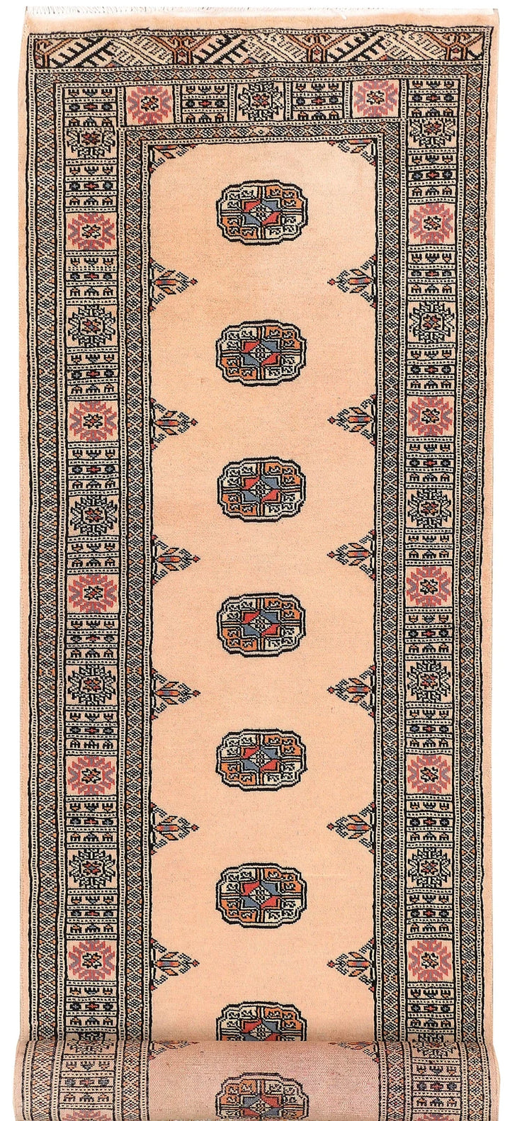 Brown Pakistani Bokhara Rug 2' 6" x 10' 11" Hand-Knotted | No. QA51681