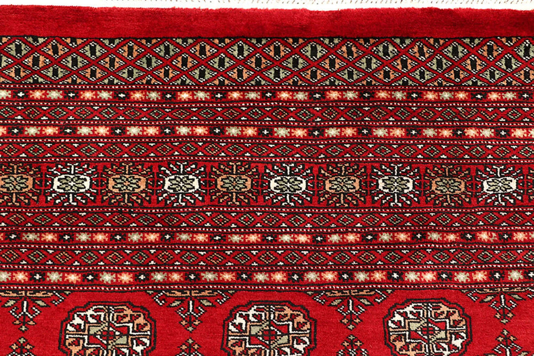Firebrick Pakistani Bokhara Rug 9' 3" x 11' 10" Hand-Knotted | No. QA51685