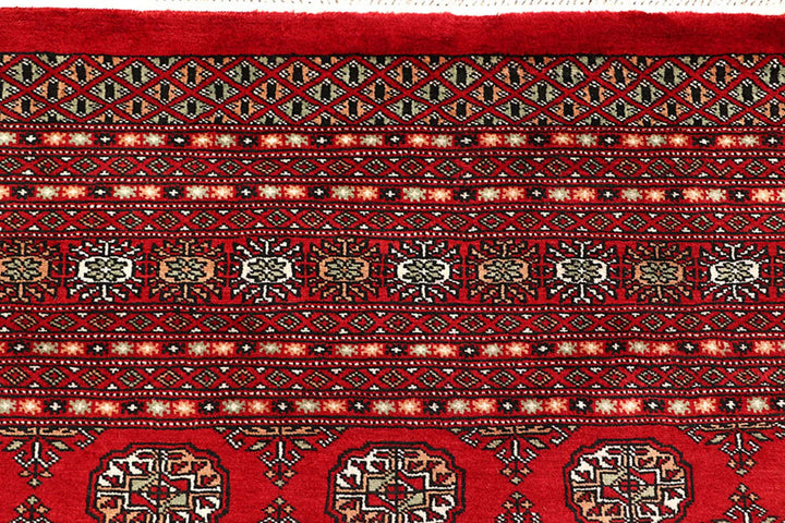 Firebrick Pakistani Bokhara Rug 9' 3" x 11' 10" Hand-Knotted | No. QA51685