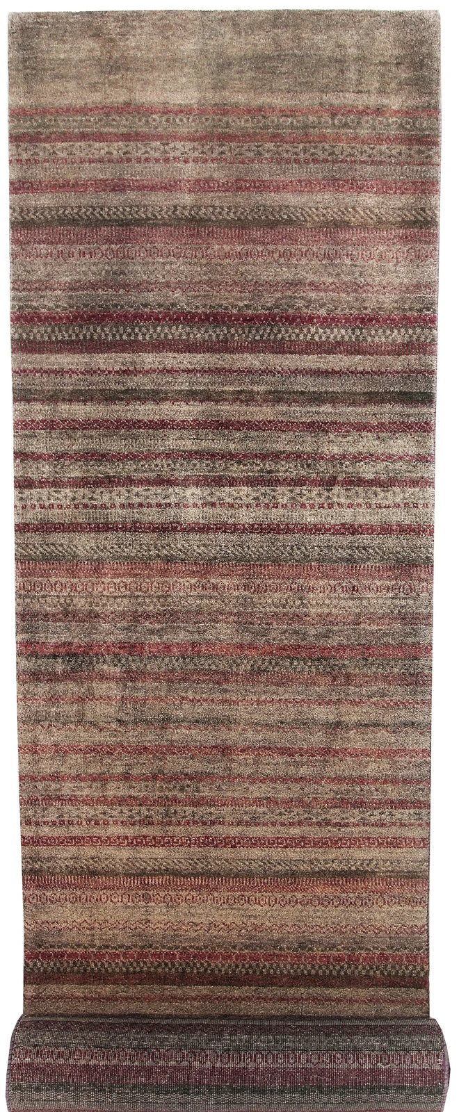 Grey Gabbeh Rug 2' 7" x 11' 11" Hand-Knotted | No. QA52024