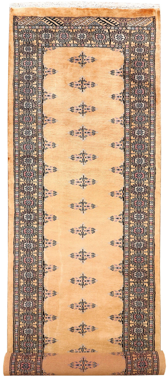 Brown Pakistani Butterfly Rug 2' 7" x 10' Hand-Knotted | No. QA52071