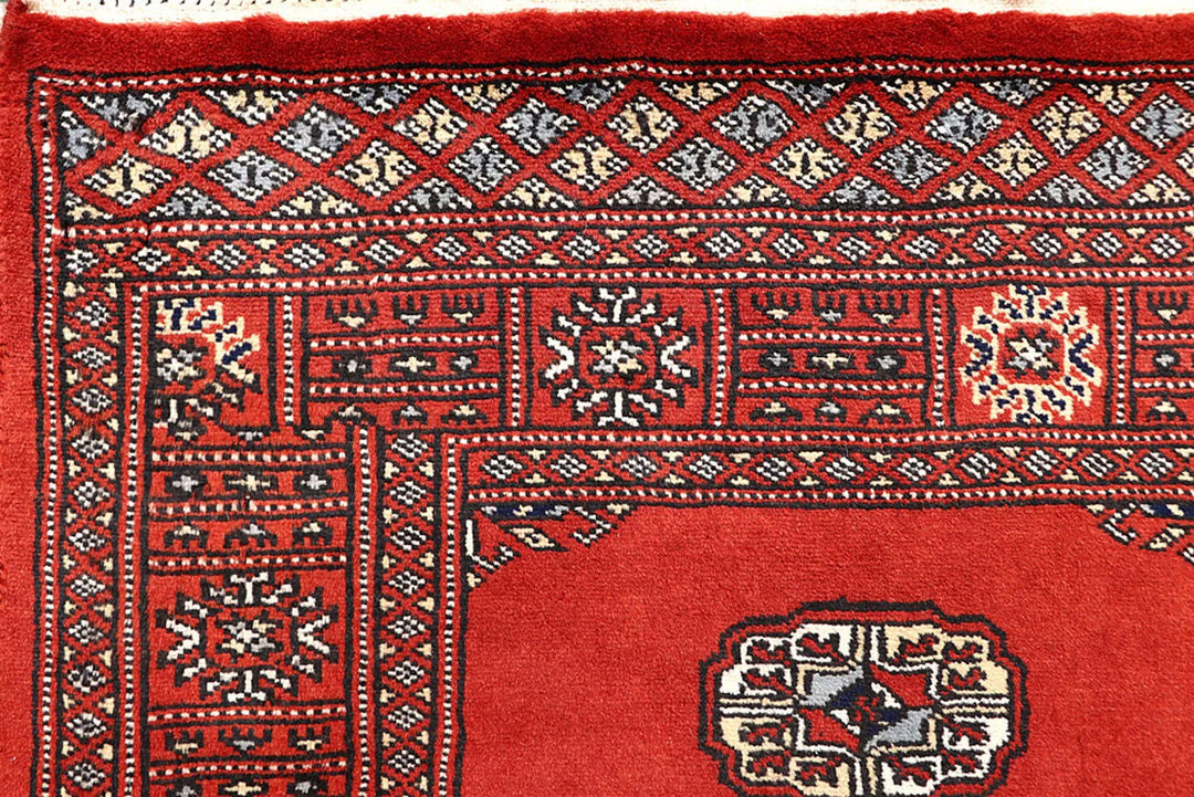 Orange Red Pakistani Bokhara Rug 2' 7" x 14' 3" Hand-Knotted | No. QA52184