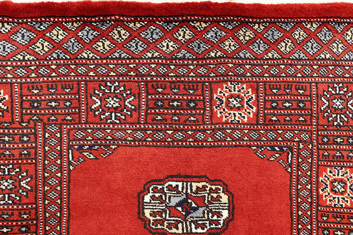 Orange Red Pakistani Bokhara Rug 2' 7" x 14' 3" Hand-Knotted | No. QA52184