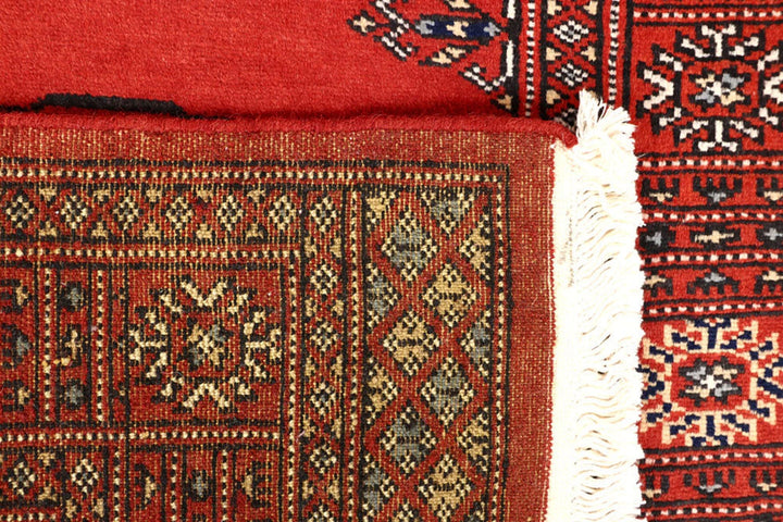 Orange Red Pakistani Bokhara Rug 2' 7" x 14' 3" Hand-Knotted | No. QA52184