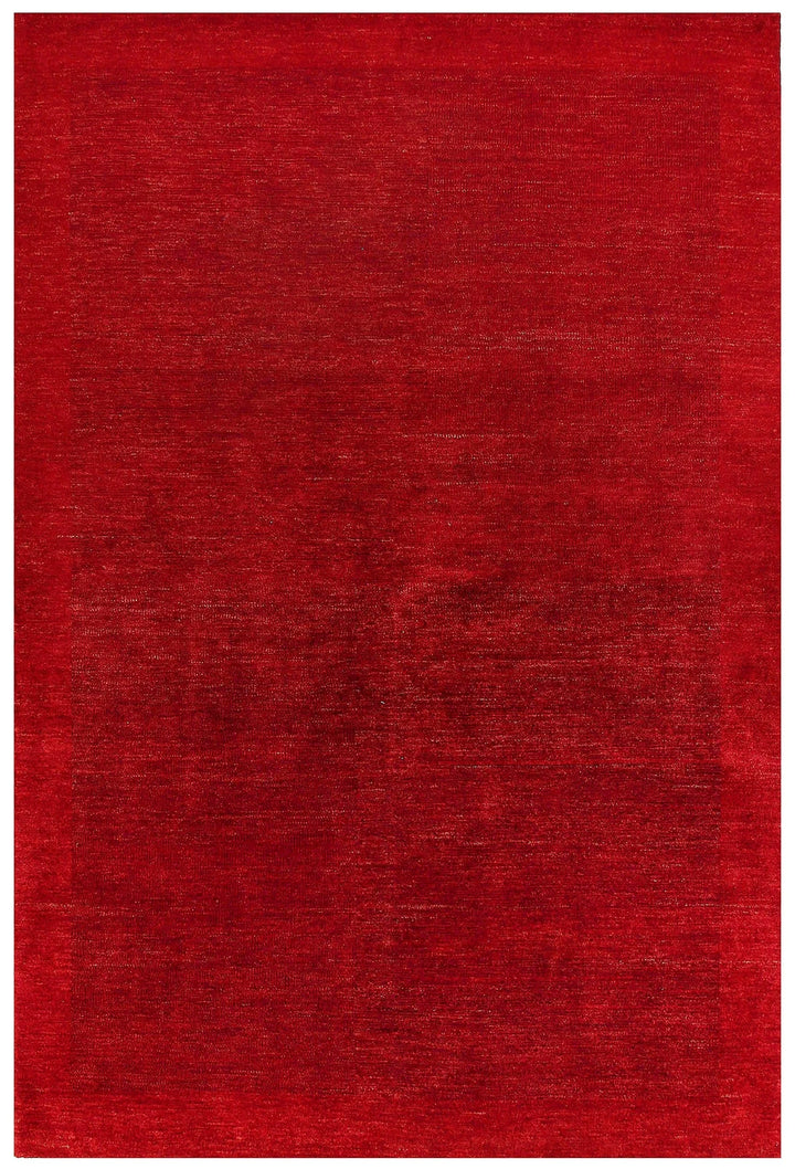 Red Pakistani Gabbeh Rug 5' 10" x 8' 10" Hand-Knotted | No. QA52189