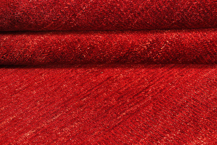 Red Pakistani Gabbeh Rug 5' 10" x 8' 10" Hand-Knotted | No. QA52189
