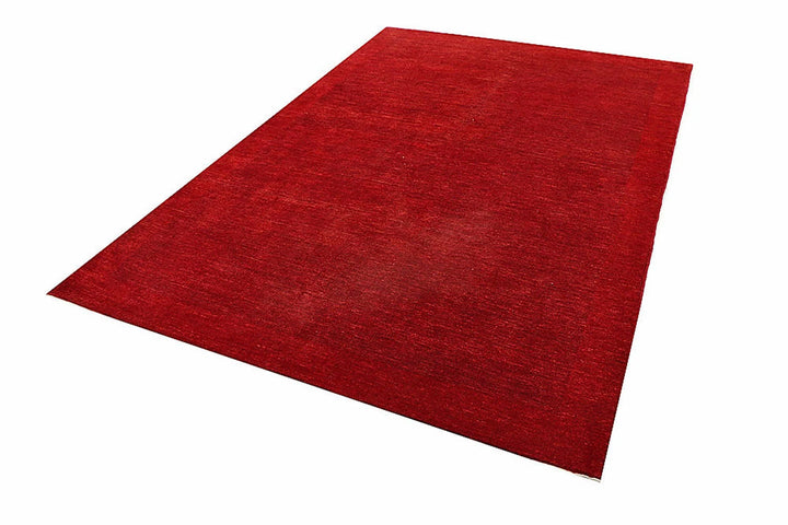 Red Pakistani Gabbeh Rug 5' 10" x 8' 10" Hand-Knotted | No. QA52189