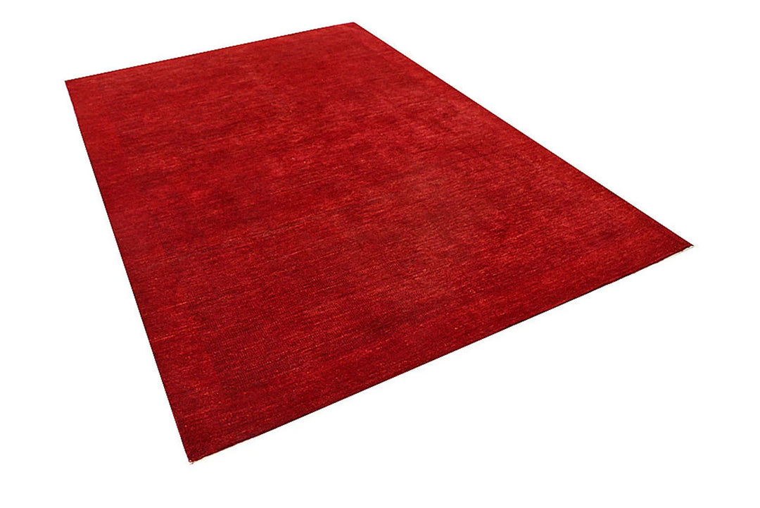 Red Pakistani Gabbeh Rug 5' 10" x 8' 10" Hand-Knotted | No. QA52189