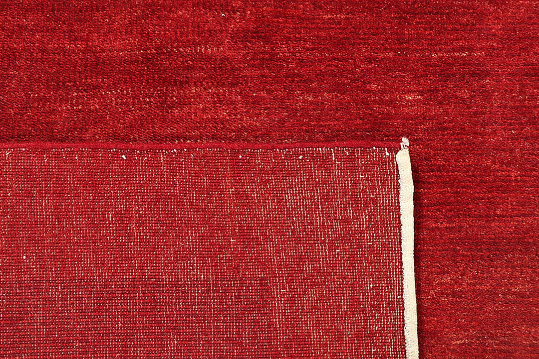 Red Pakistani Gabbeh Rug 5' 10" x 8' 10" Hand-Knotted | No. QA52189