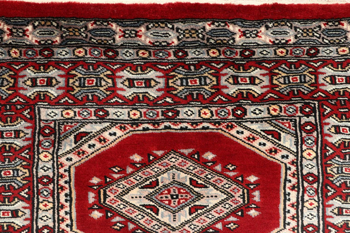 Firebrick Pakistani Jaldar Rug 2' 4" x 9' 7" Hand-Knotted | No. QA52475