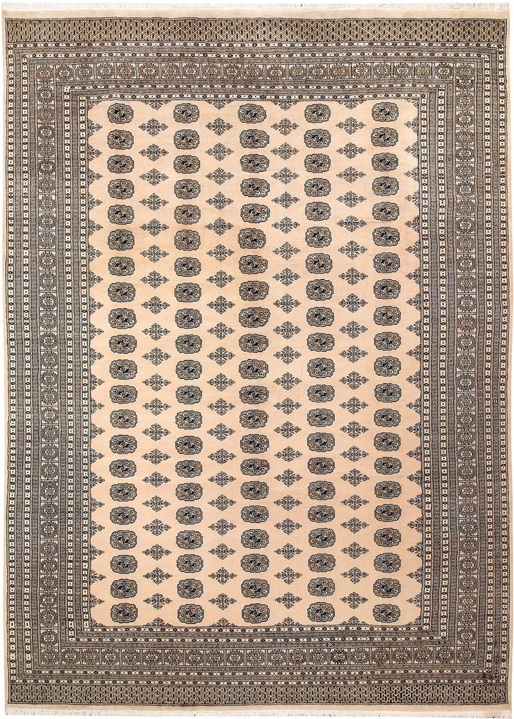 Brown Bokhara Rug 9' 1" x 12' 6" Hand-Knotted | No. QA52483