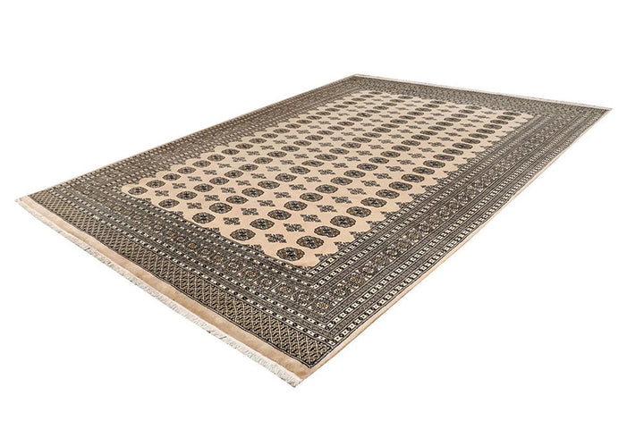 Brown Bokhara Rug 9' 1" x 12' 6" Hand-Knotted | No. QA52483