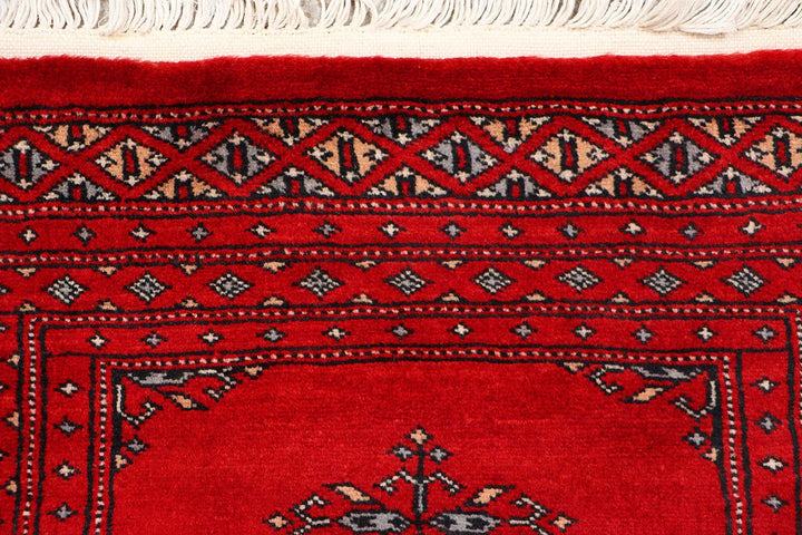 Red QA Butterfly Rug 2' x 6' Hand-Knotted | No. QA52531